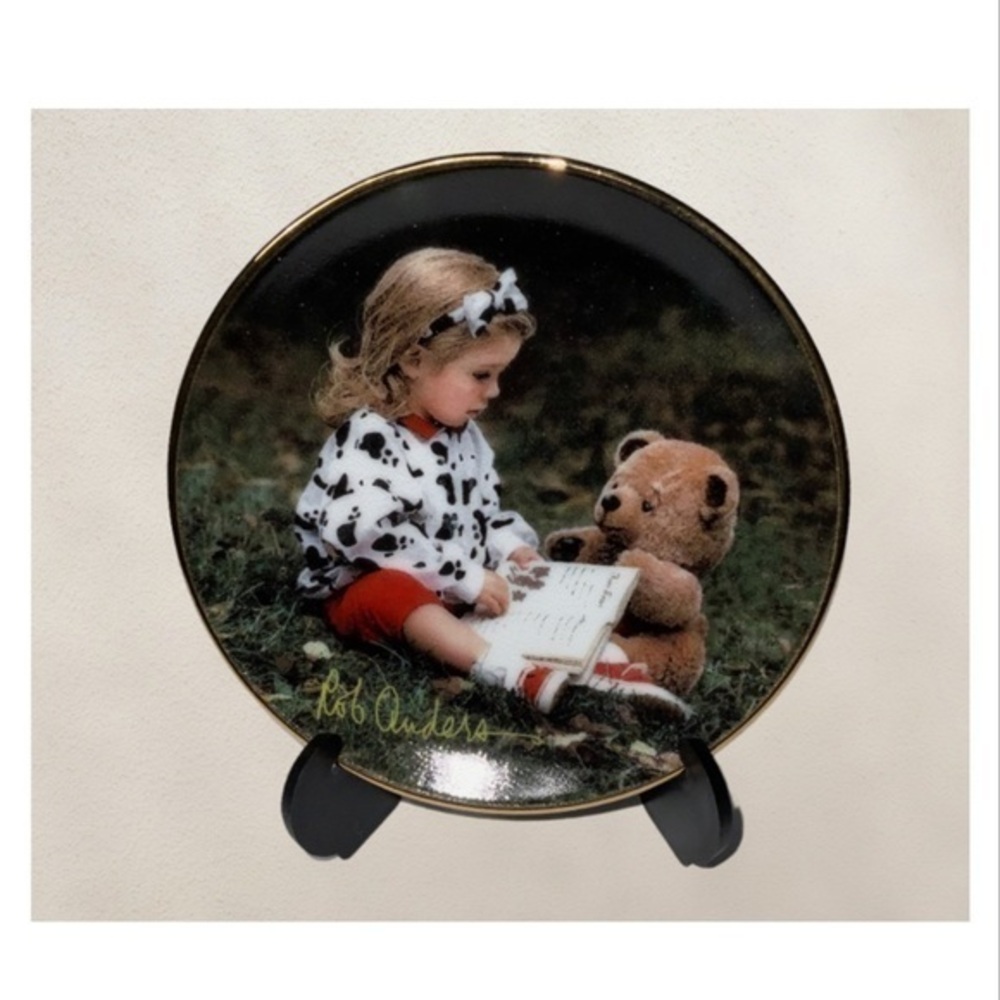 Porterfield’s 1999 “Teddy & Me” Porcelain Minature Collectors 3.25” Plate